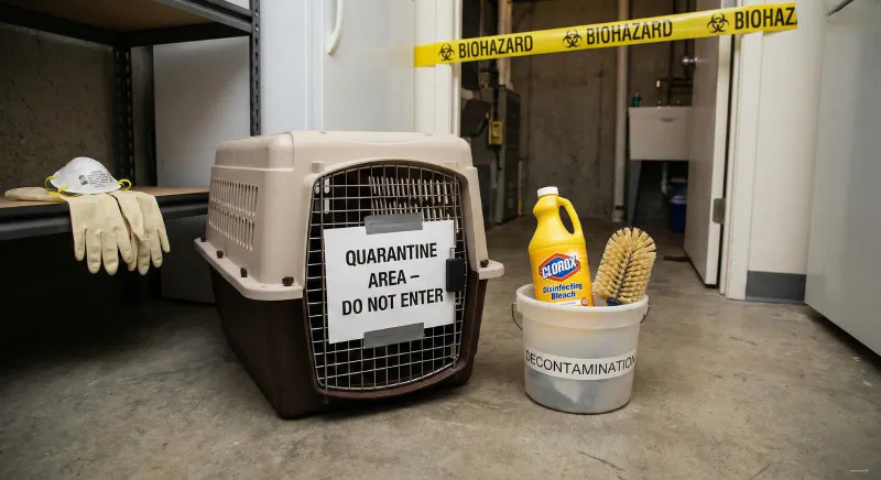 Cleaning supplies focusing on bleach dilution for killing viruses