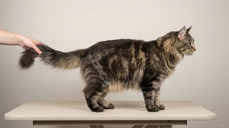 Close up of a cat's tail base showing greasy stud tail being treated
